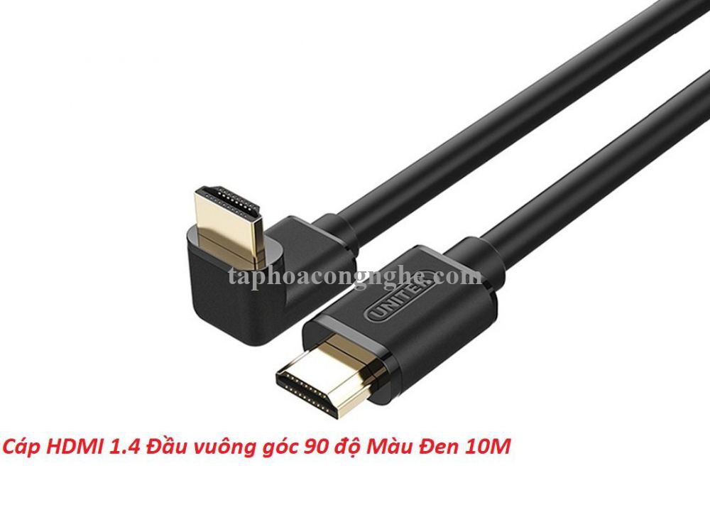Unitek 25352 Y-C1012 10M Màu Đen Một Đầu Vuông Góc 90 Độ Cáp Hdmi 1.4 30025352